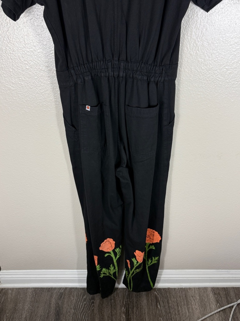 Big Bud Press California Poppy Black Short Sleeve Jumpsuit - Picture 8 of 8
